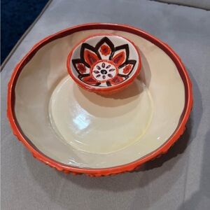 dei orange chip and dip dish